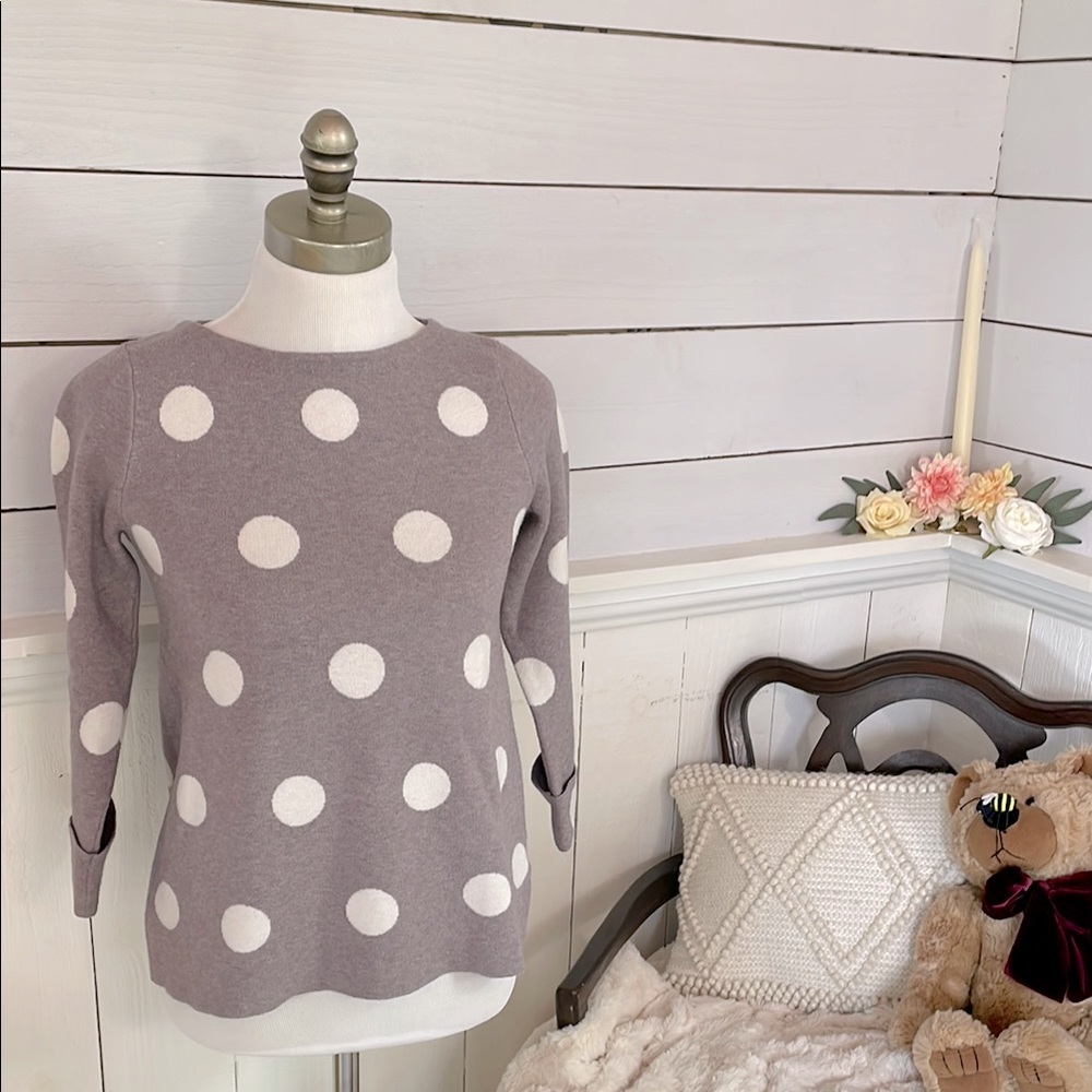 Polkadot dusty lilac Women's 3/4 sleeve Sweater Cynthia Rowley